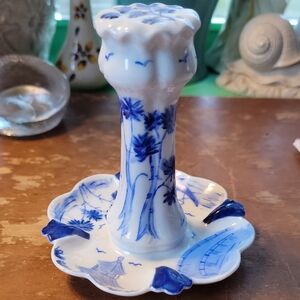 Blue and White Ceramic Hat Pin Holder